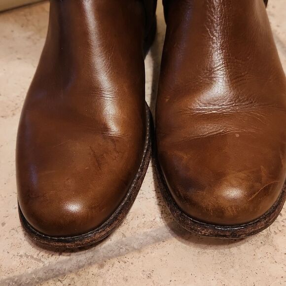 Frye Women's Phillip Harness Dark Brown Tall Brown Riding Boots Size 8.5 - Picture 3 of 14